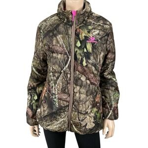 Mossy Oak Jacket Women XL Brown Full Zip Camouflage Insulated Real Tree Camo